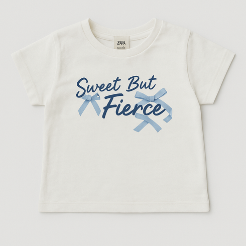 Casual Round Neck Blue Ribbons